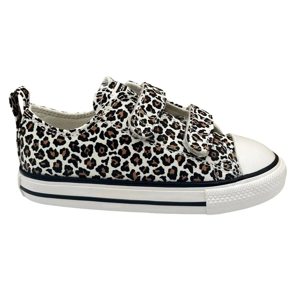 Converse Chuck Taylor Toddler Girls Slip-on Sneakers 8 Brown/White Leopard Print